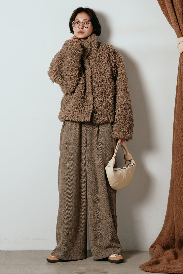 [SET]プードルファーミドルジャケット+クラシックヘリンボーンサロペット(2set)