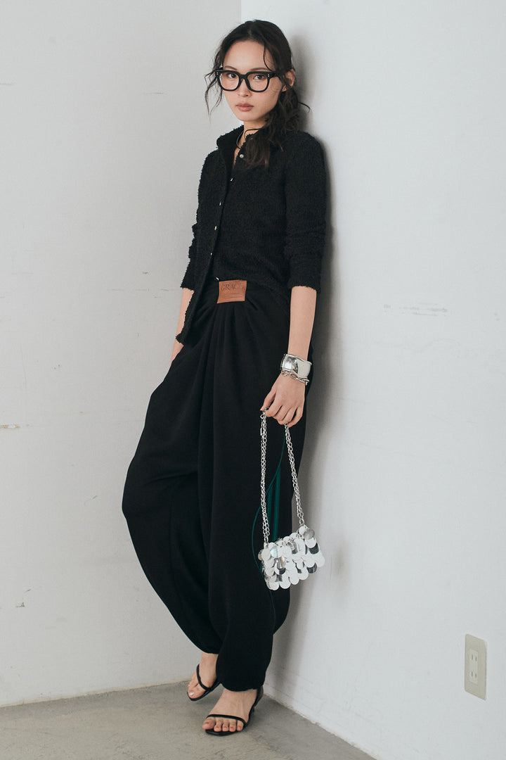 [SET]カールヤーンシャツ+ライトダンボールウェーブラインドレープパンツ(2set)