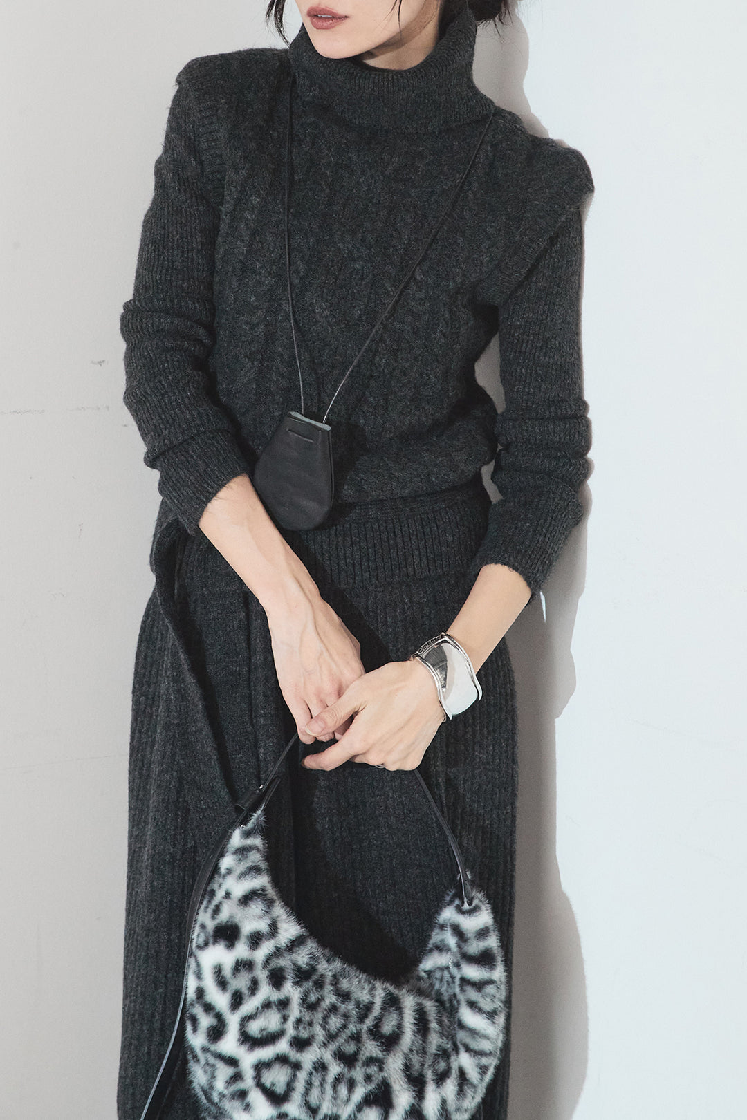 [SET]3ピースハイネックニットベストSETUP