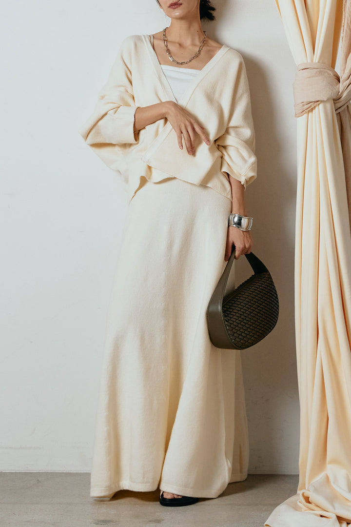 [SET]カシュクールニットカーディガン+ニットロングスカート(2set)