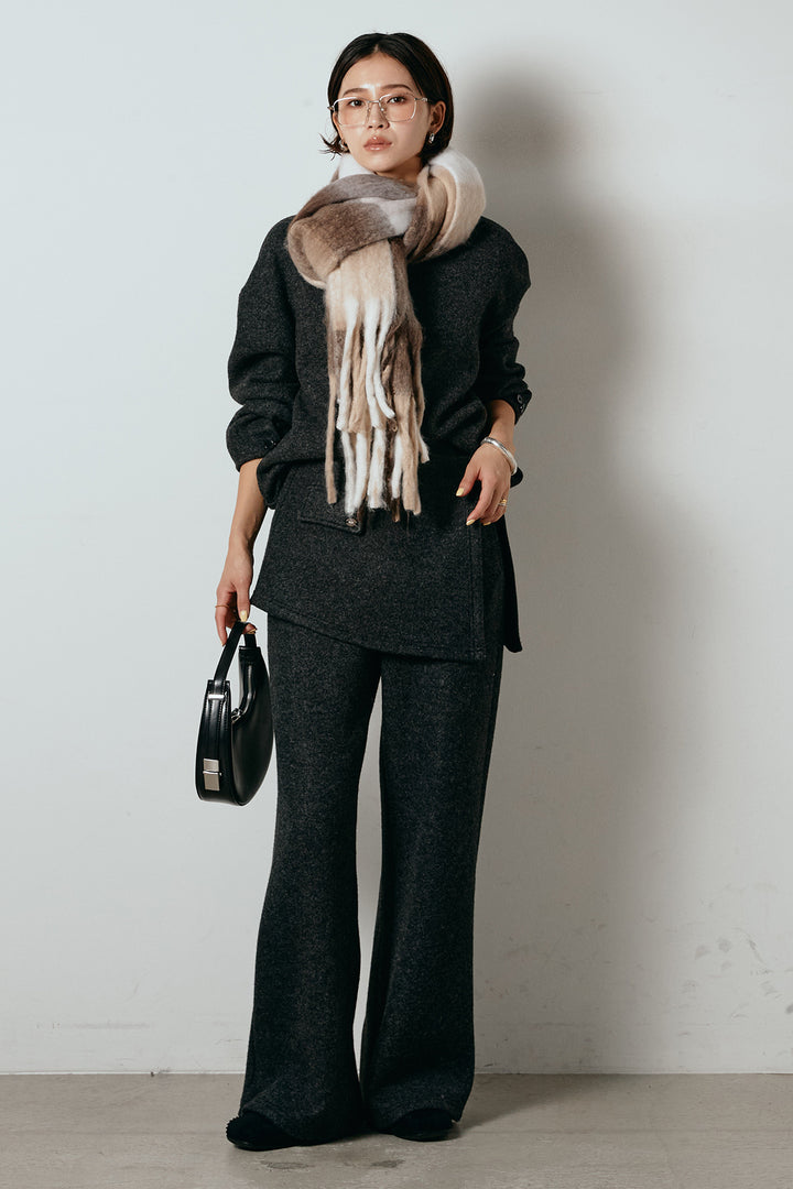 [SET]チェックマフラー付きニットSETUP