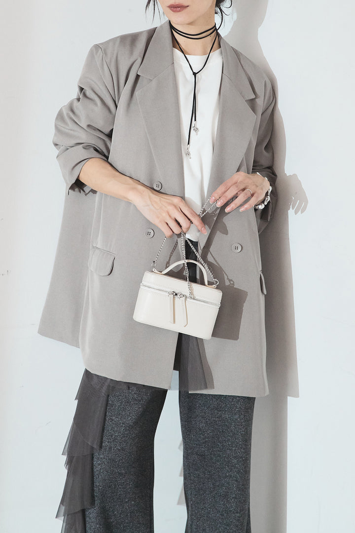 [SET]ルーズシルエットダブルテーラードジャケット+ストレッチロングTシャツ(2set)