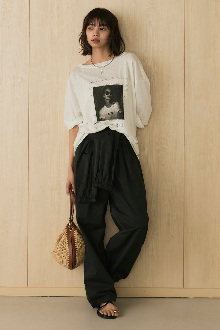 [SET]ヴィンテージグラフィックロンT+合繊ツイルスタンドウエスト巻きジョガーパンツ(2set)