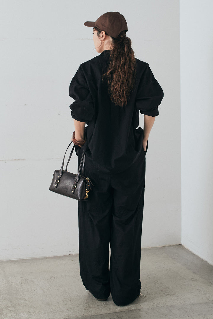 [SET]刺繍ローンオープンカラーシャツ+刺繍ローンタックイージーパンツ(2set)