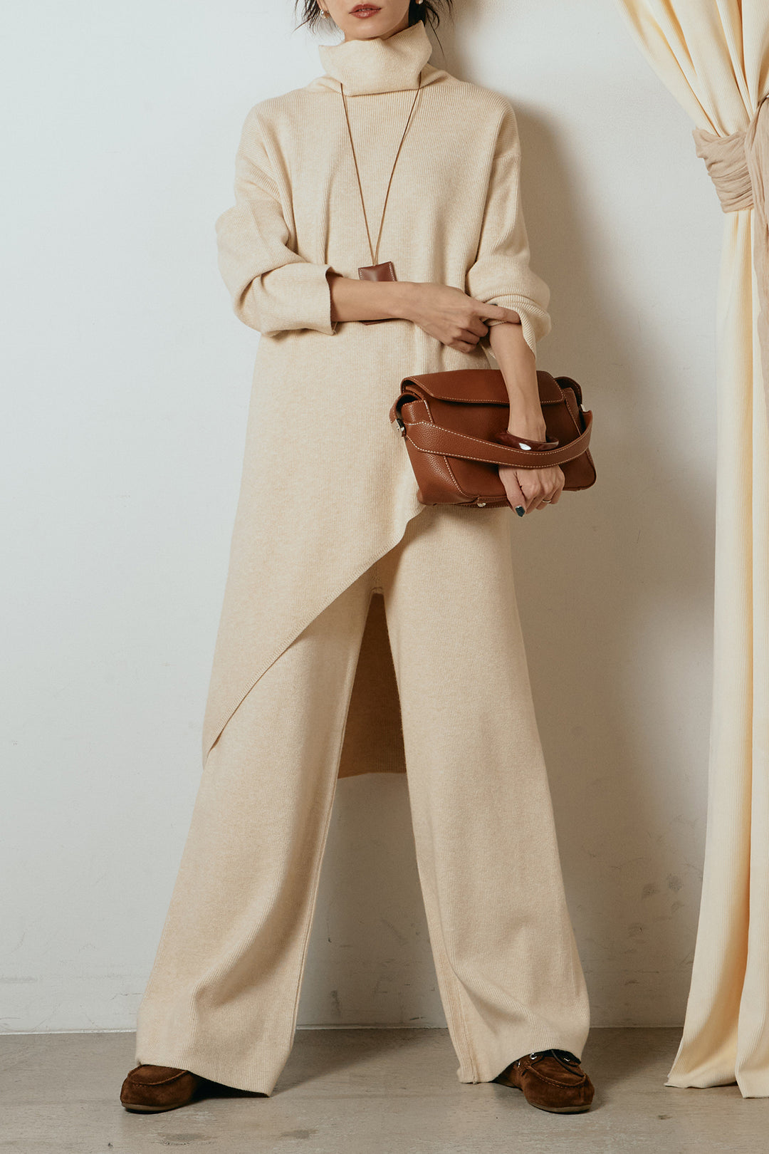 [SET]裾アシンメトリーニットSETUP