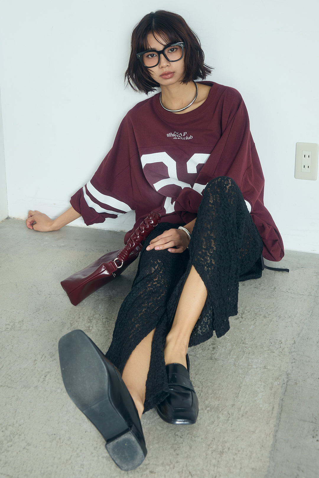 [SET]裾ドロストナンバービッグTシャツ+ストレッチレースパンツ＆ラップスカートセット(2set)