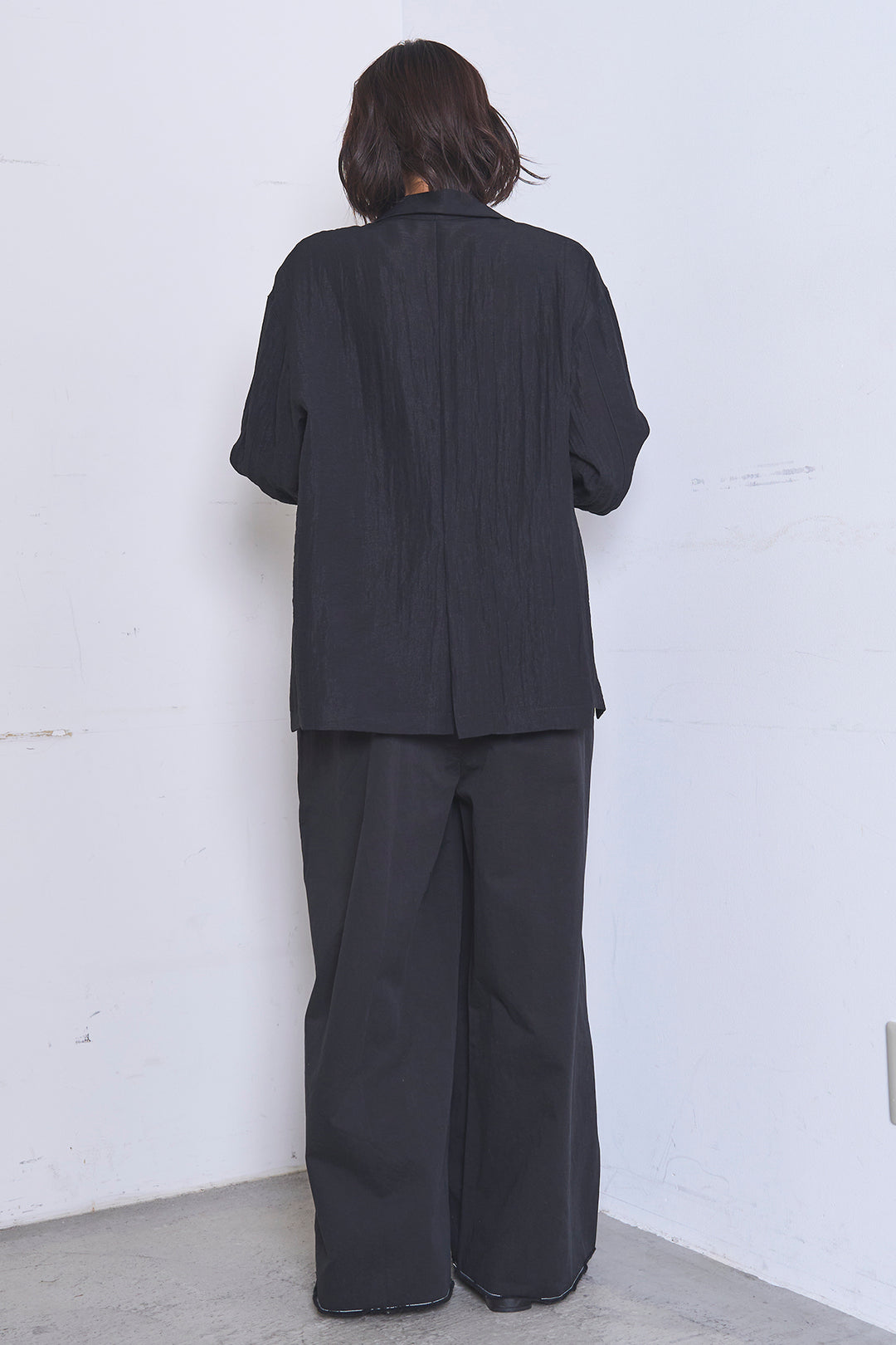 [SET]リネンブレンドテーラードシアージャケット+綿ツイルアシメサロペット(2set)