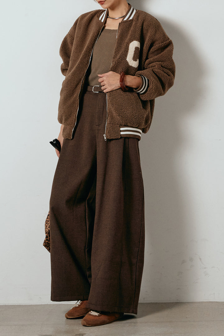 [SET]ロゴスタジャンボアブルゾン+ポーチベルト付きカーブパンツ(2set)