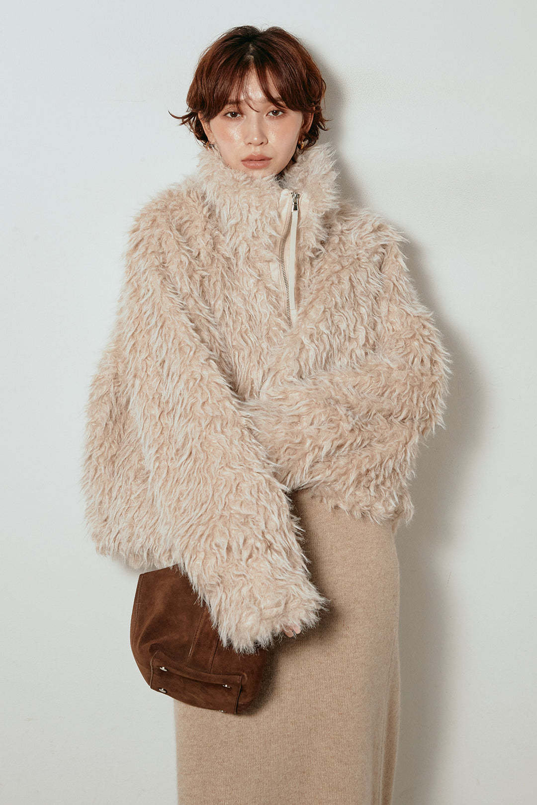 ミックスシープファースタンドブルゾン