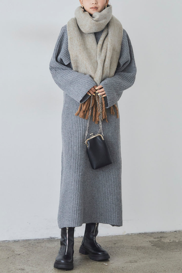 【即納】フェイクウールメランジ大判ストール