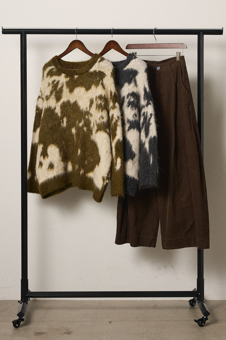 【着回しセット】[SET]モヘアタッチマーブルニット+モヘアタッチマーブルニット+タック入りコーデュロイワイドパンツ(3set)