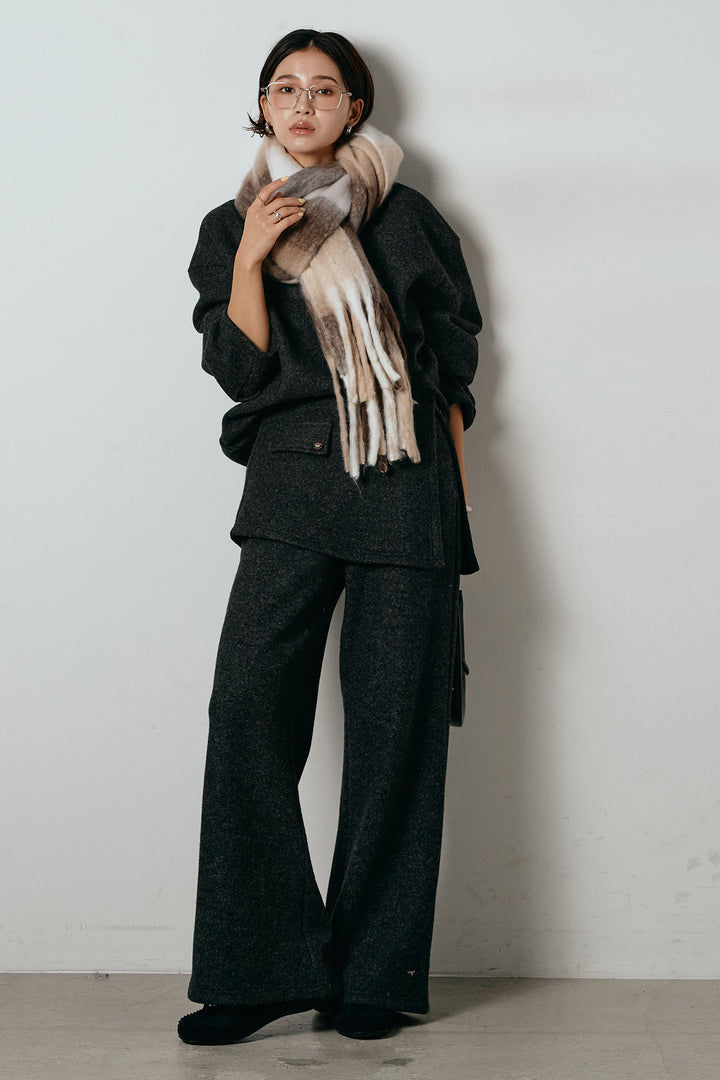 [SET]チェックマフラー付きニットSETUP