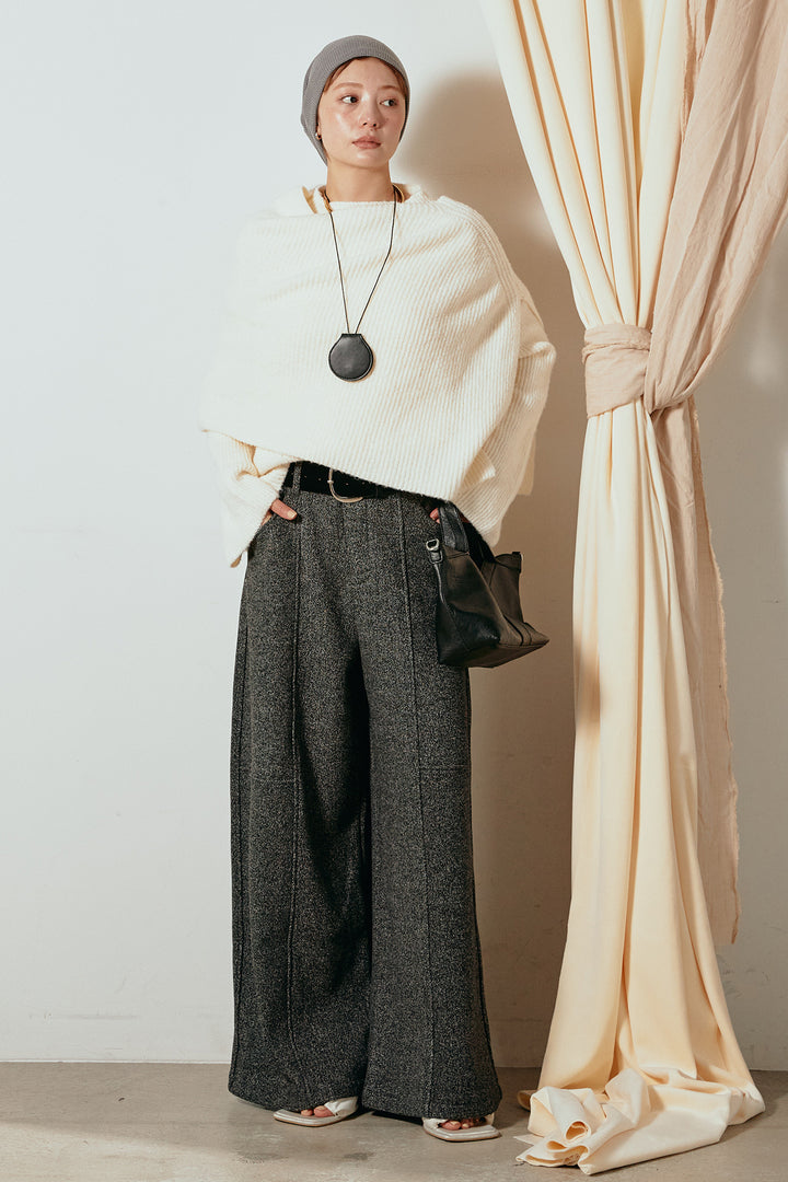 【着回しセット】[SET]ケープデザインリブニットトップス+ケープデザインリブニットトップス(2set)