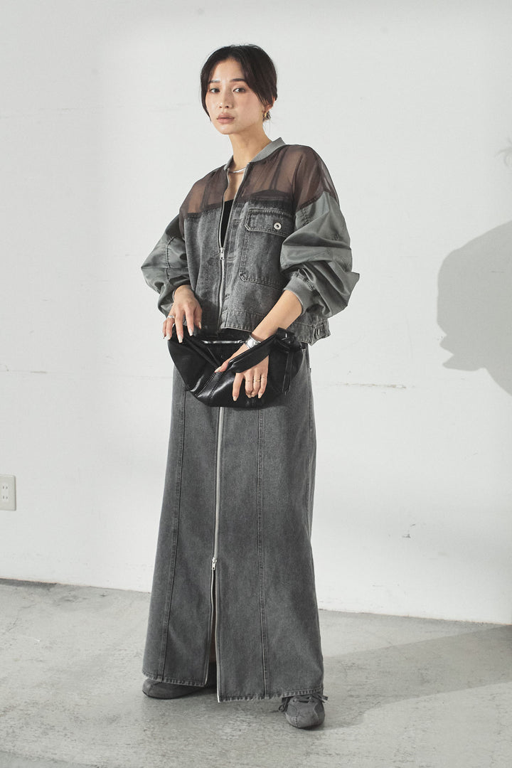 デニムコンビネーションブルゾン