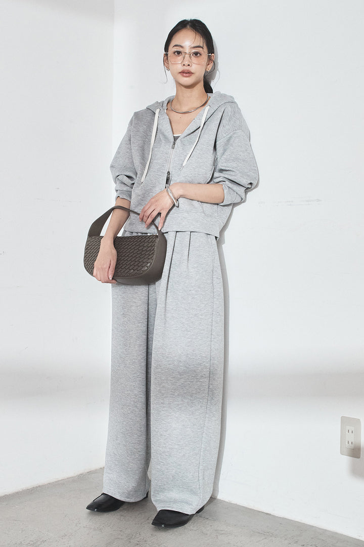 [SET]スウェットドルマンジップフードパーカー+スウェットコクーンイージーパンツ(2set)