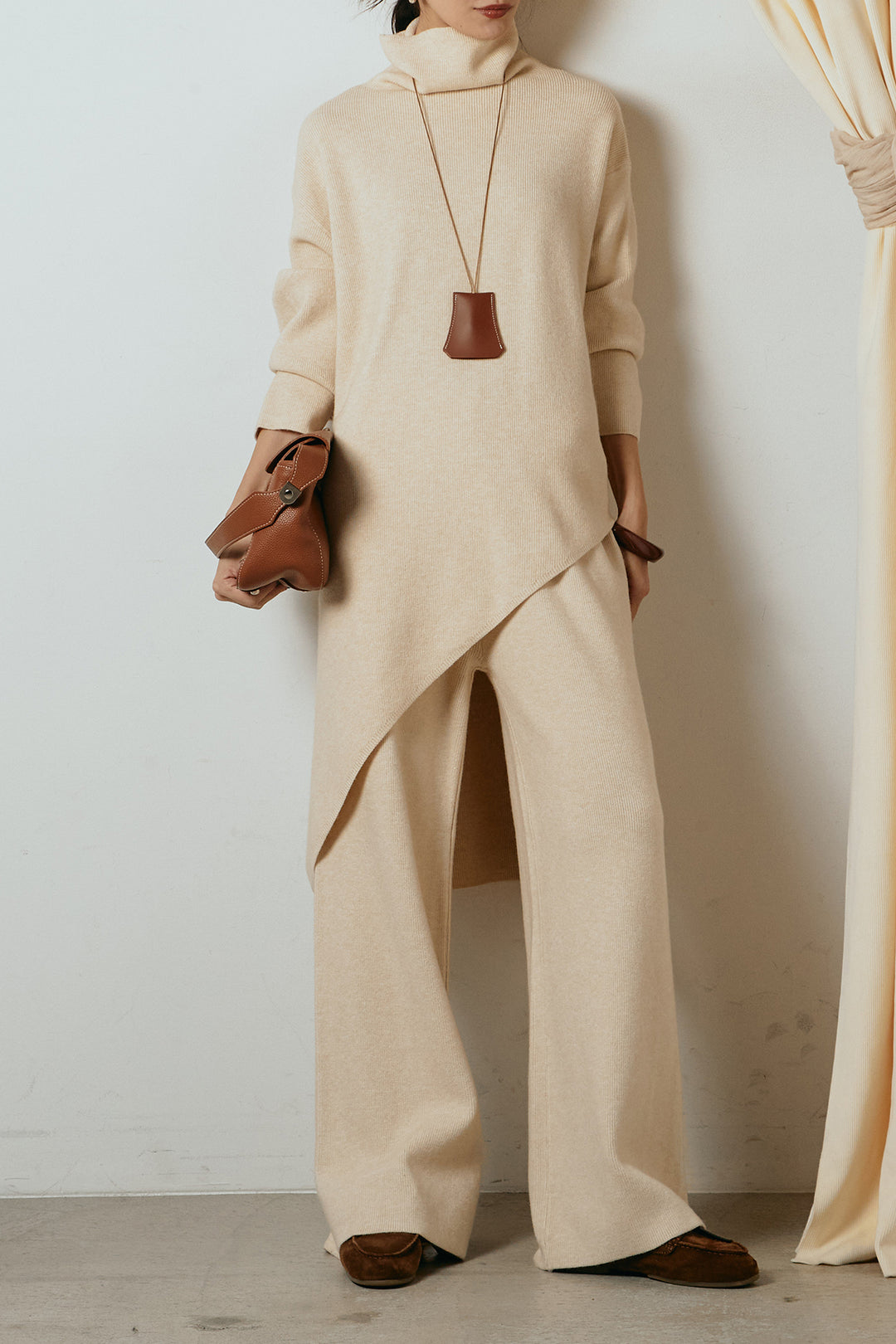 [SET]裾アシンメトリーニットSETUP