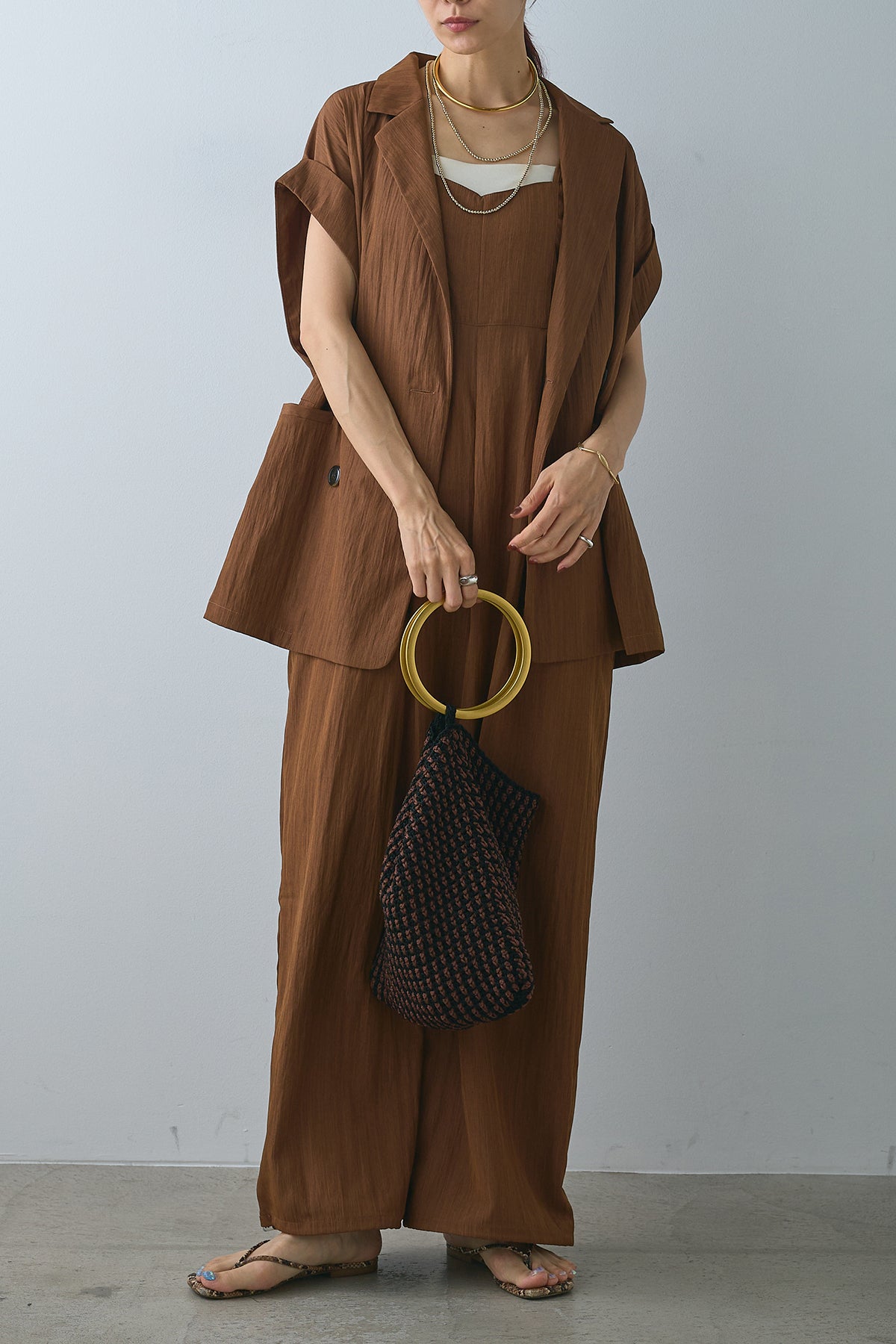 即納】リネンライクビスチェ風サロペット – ESICA