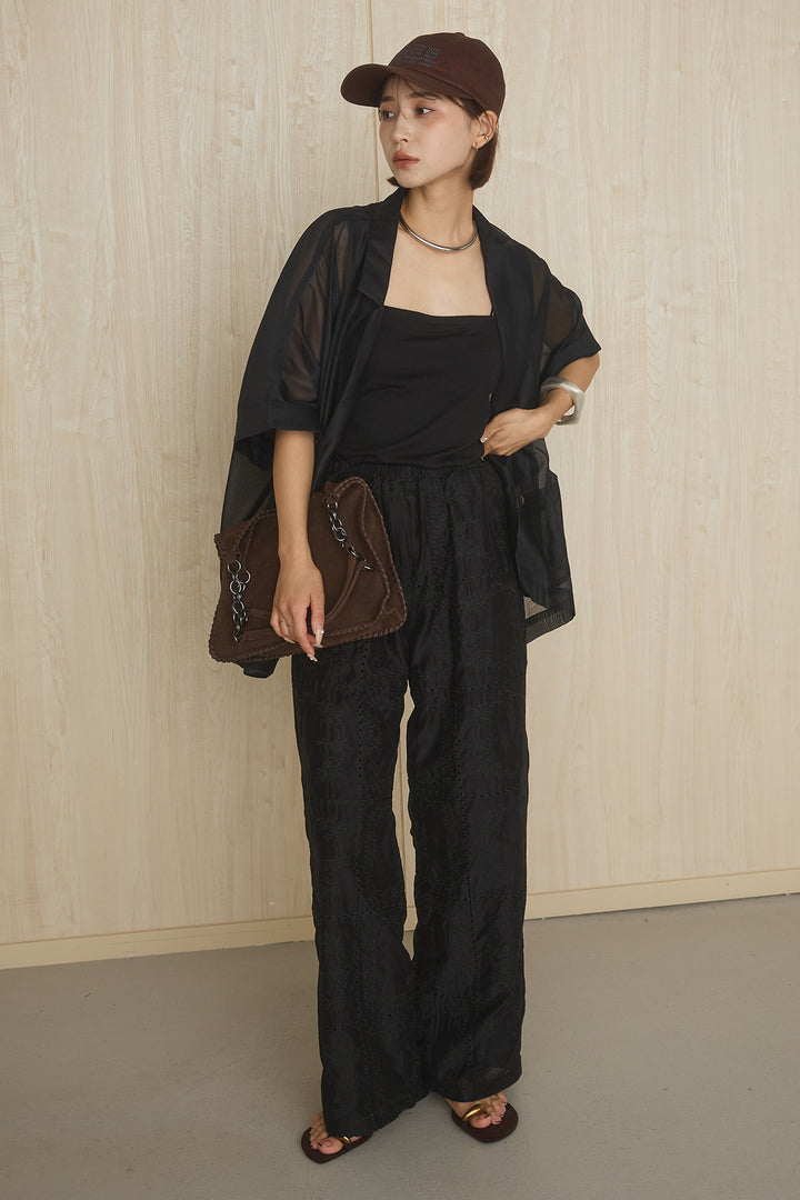 [SET]シアードルマンテーラードジャケット+総刺繍シアーパンツ(2set)