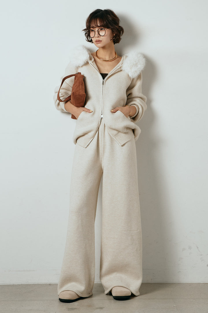 [SET]ファー付きフーディーニットSETUP