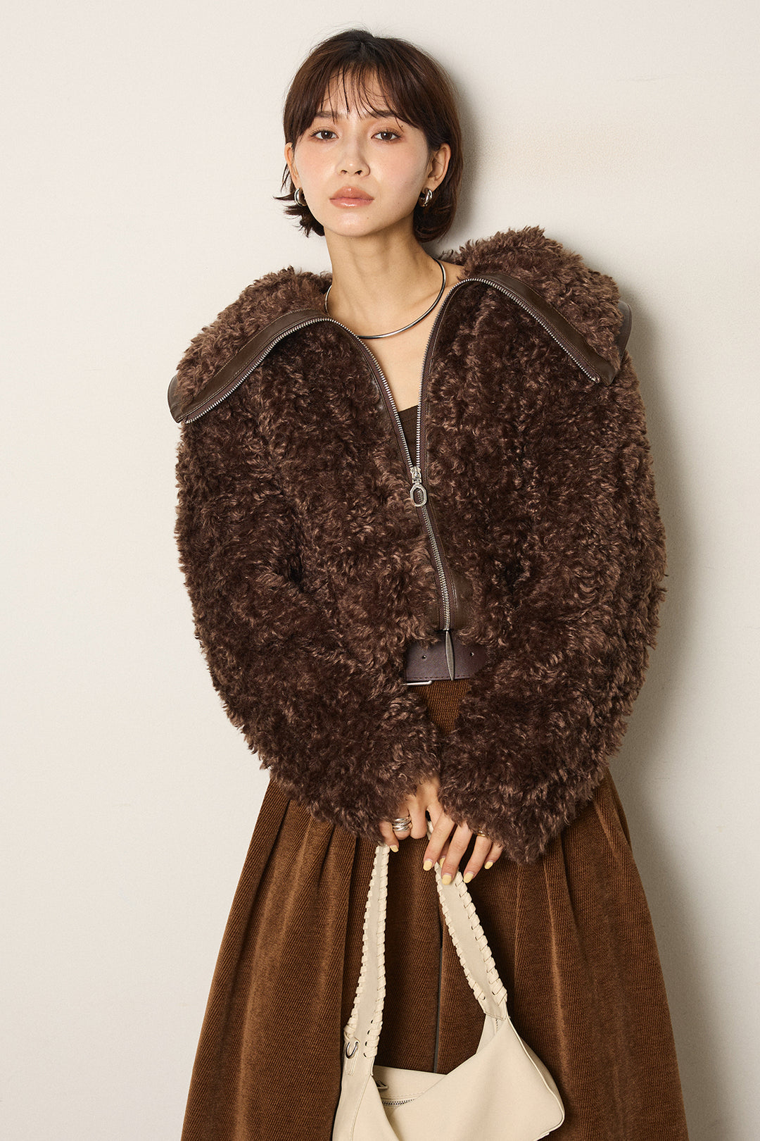 ビッグカラープードルボアアウター