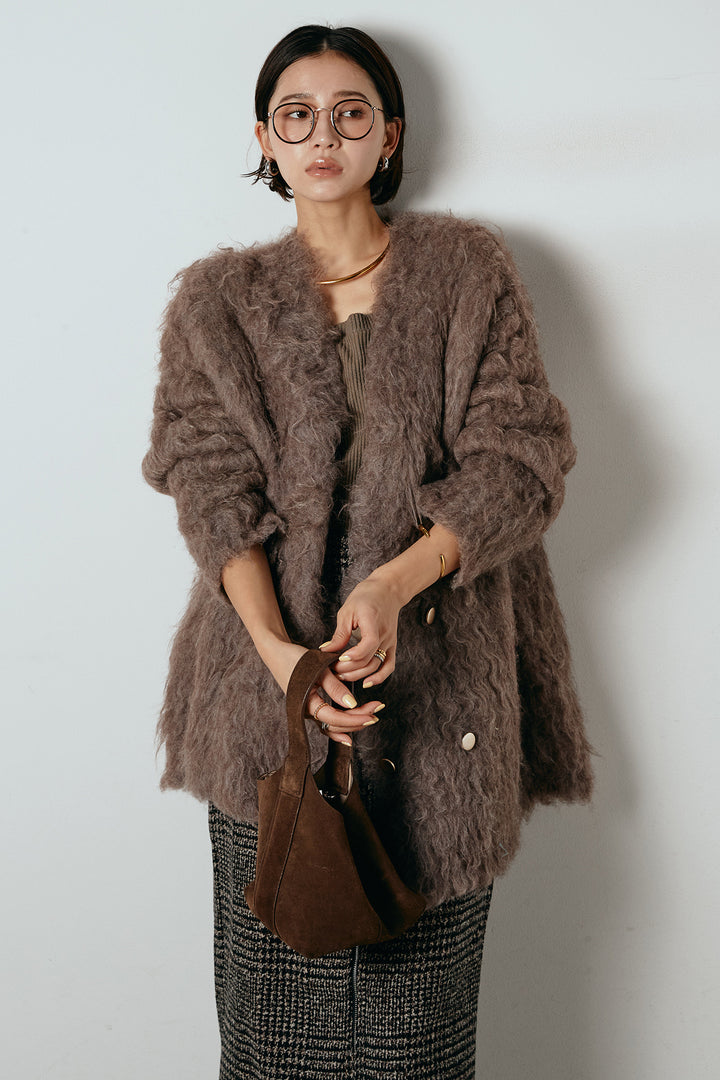 ウェーブシャギーニットジャケット