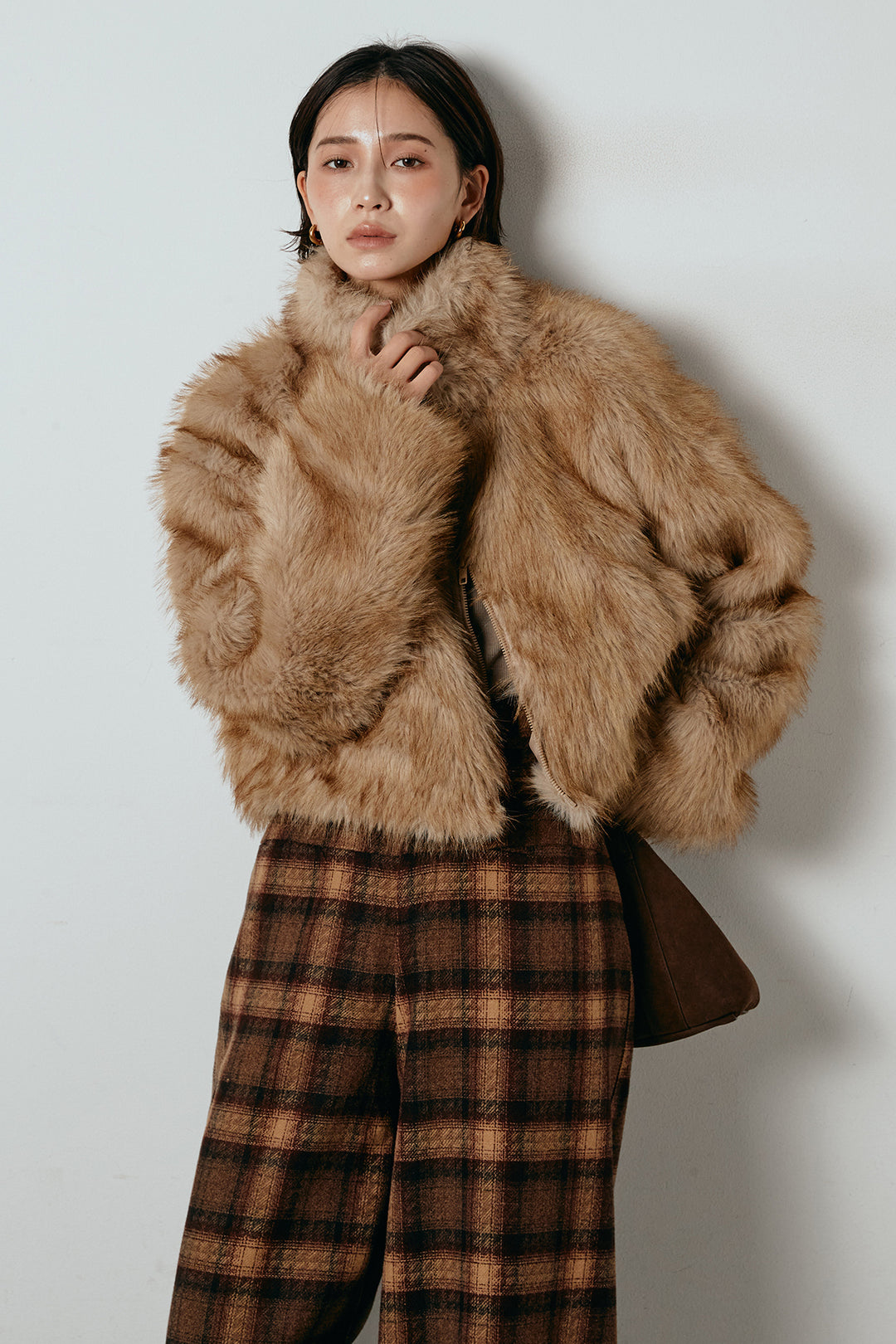 エコファーショート丈ブルゾン