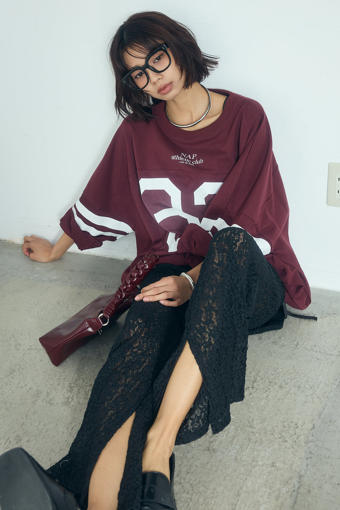 [SET]裾ドロストナンバービッグTシャツ+ストレッチレースパンツ＆ラップスカートセット(2set)