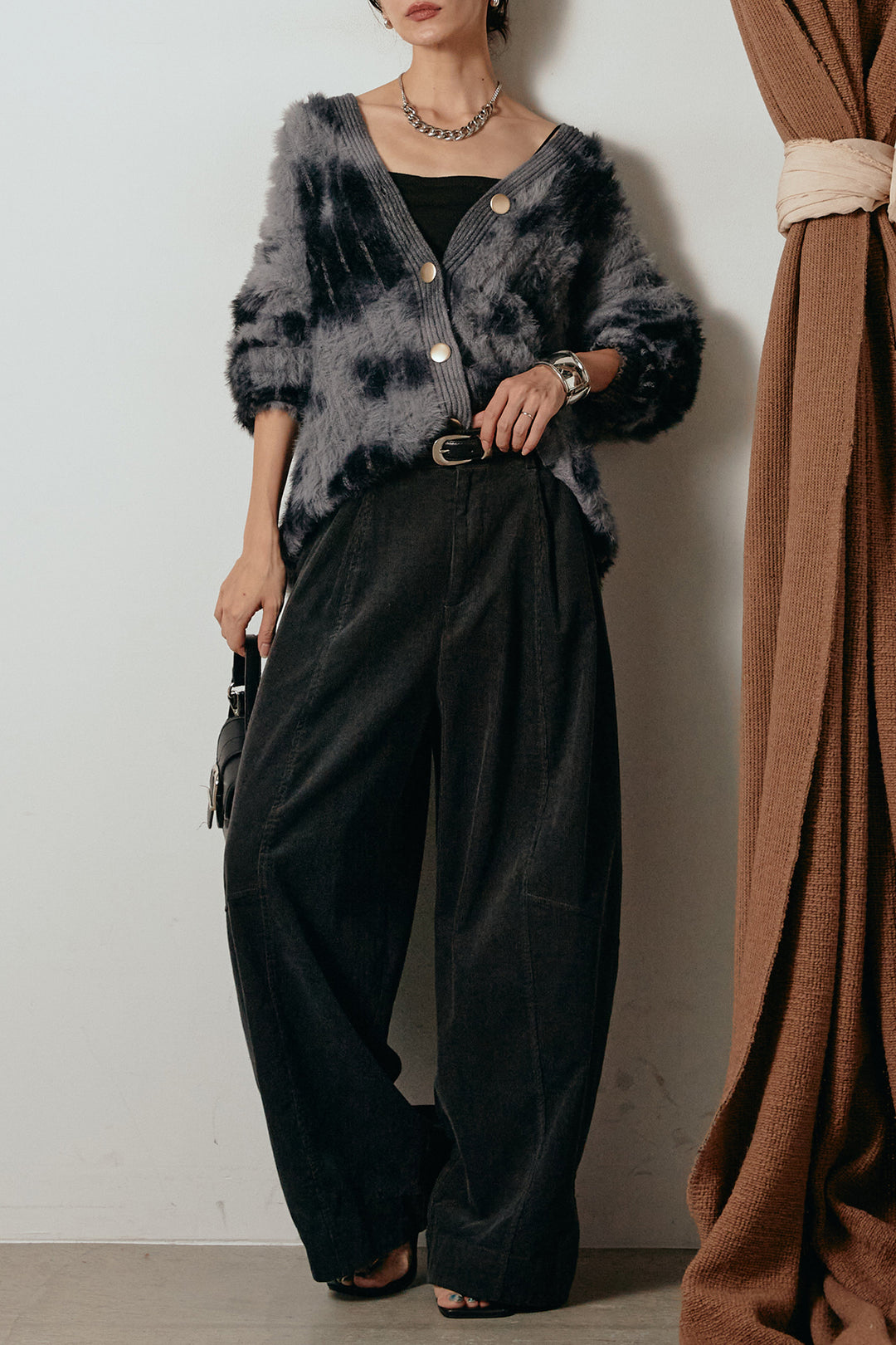 【着回しセット】[SET]タイダイ柄シャギーニットカーディガン+タイダイ柄シャギーニットカーディガン(2set)