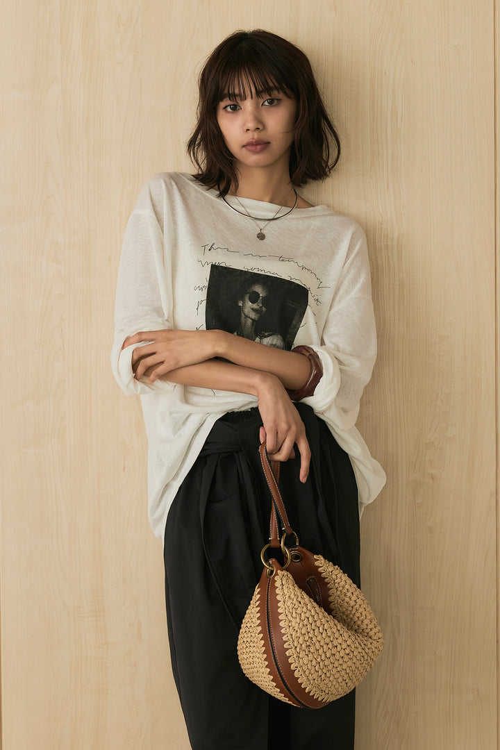 [SET]ヴィンテージグラフィックロンT+合繊ツイルスタンドウエスト巻きジョガーパンツ(2set)