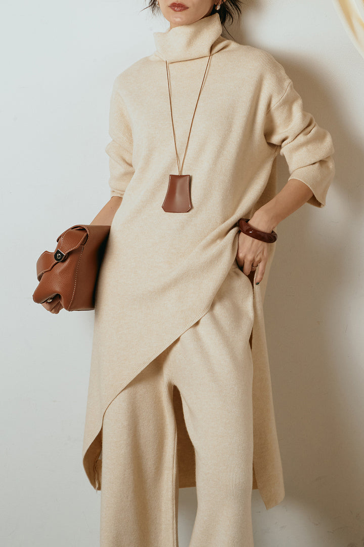 [SET]裾アシンメトリーニットSETUP