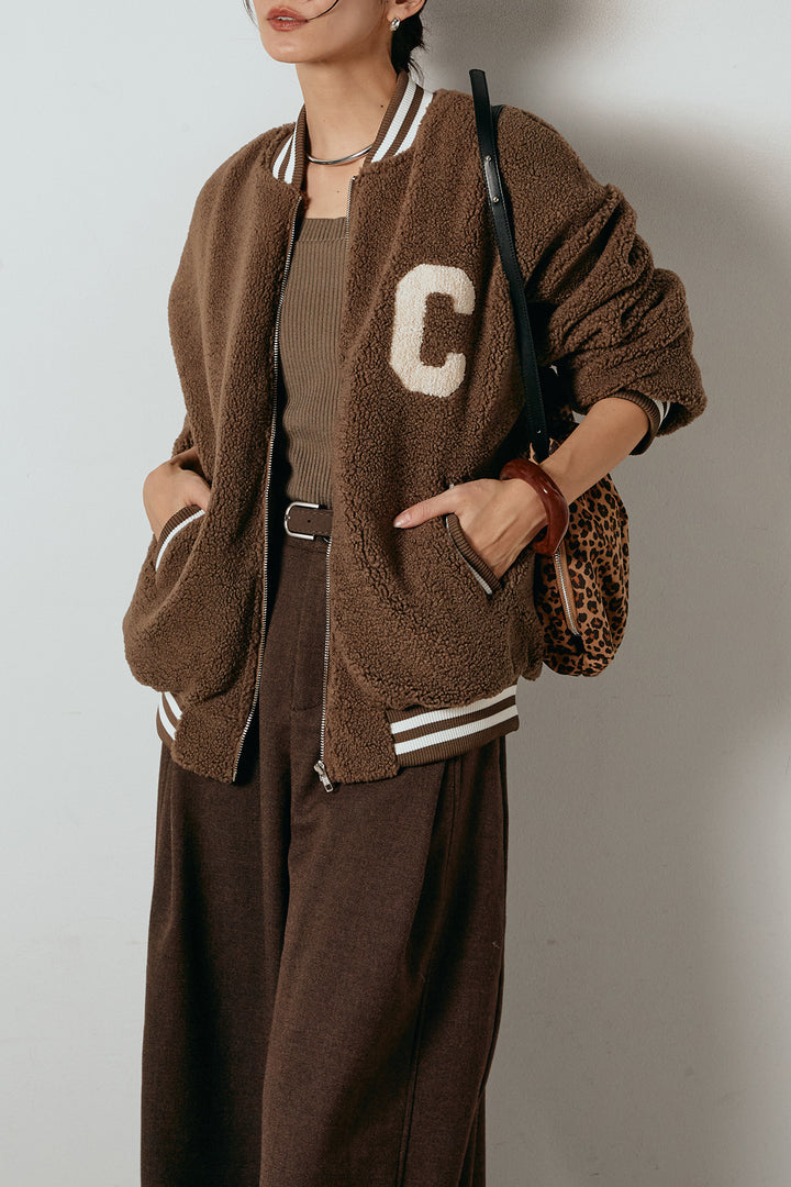 [SET]ロゴスタジャンボアブルゾン+ポーチベルト付きカーブパンツ(2set)