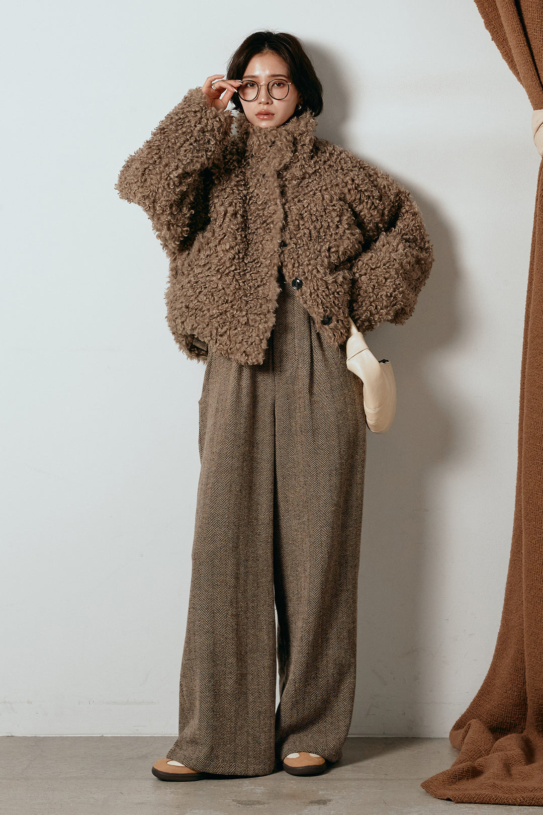 [SET]プードルファーミドルジャケット+クラシックヘリンボーンサロペット(2set)