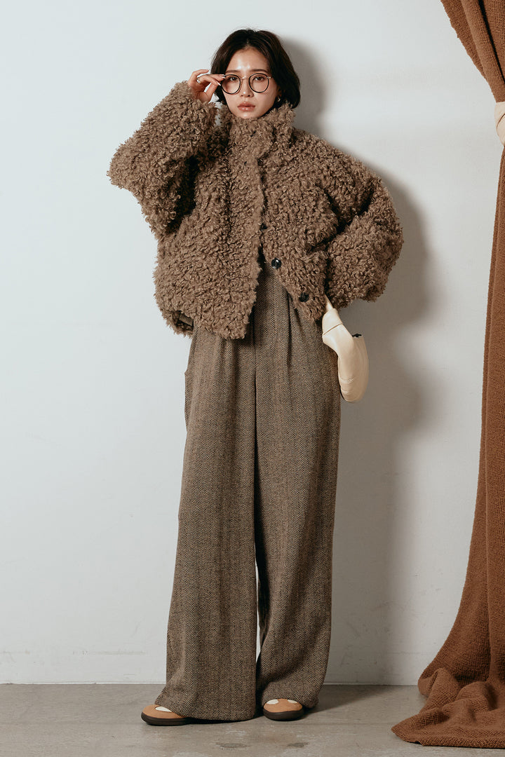 [SET]プードルファーミドルジャケット+クラシックヘリンボーンサロペット(2set)