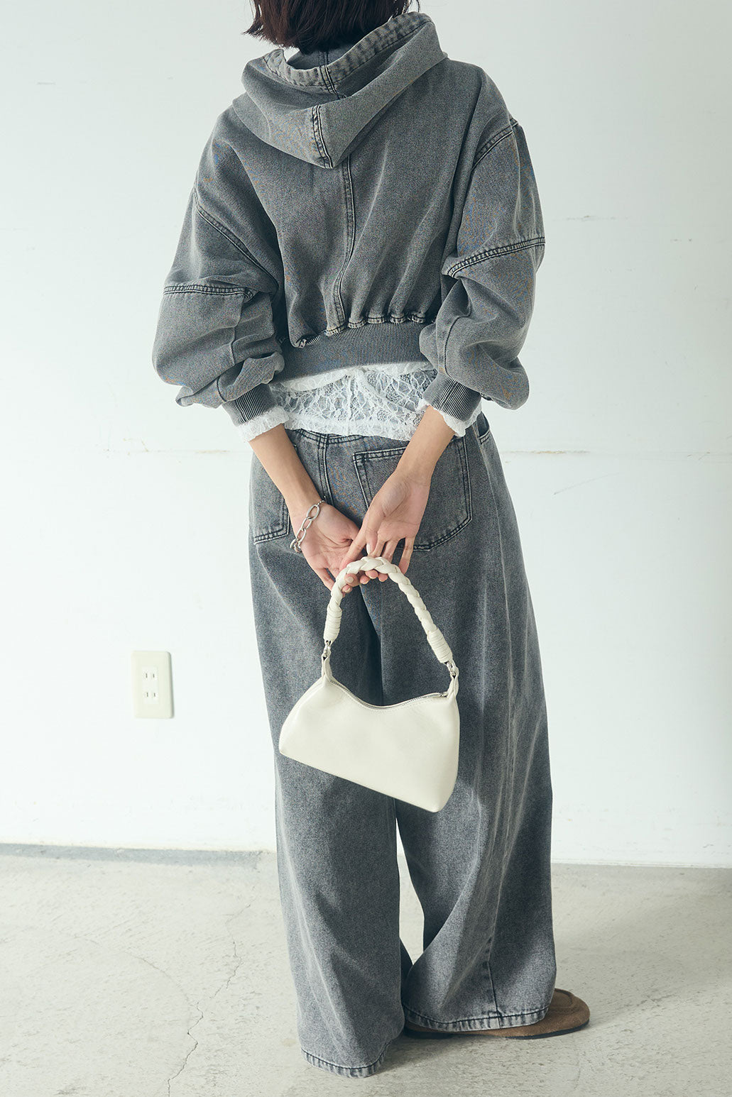 【着回しセット】[SET]デニムダブルジップパーカーブルゾン+デニムタックカーブパンツ+デニムダブルジップパーカーブルゾン(3set)