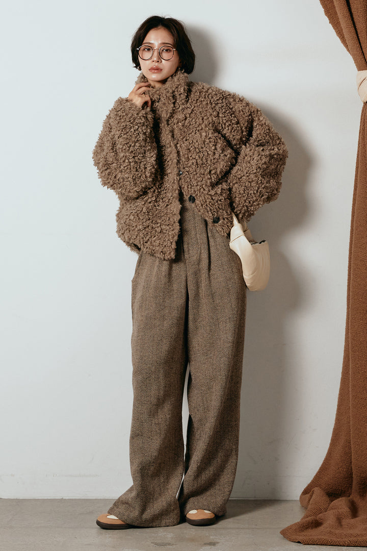 [SET]プードルファーミドルジャケット+クラシックヘリンボーンサロペット(2set)