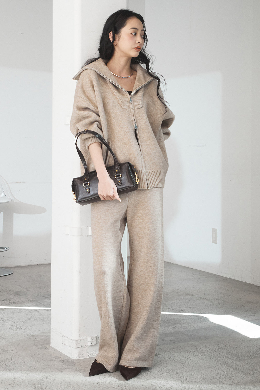 【着回しセット】[SET]ビッグカラーダブルジップニットSETUP+ビッグカラーダブルジップニットSETUP(2set)