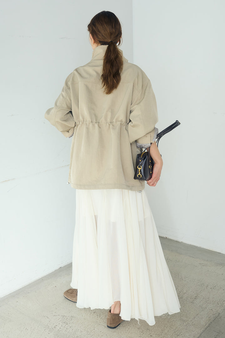 [SET]ナイロンツイルフィールドジャケット+シアーフリルキャミワンピース(2set)