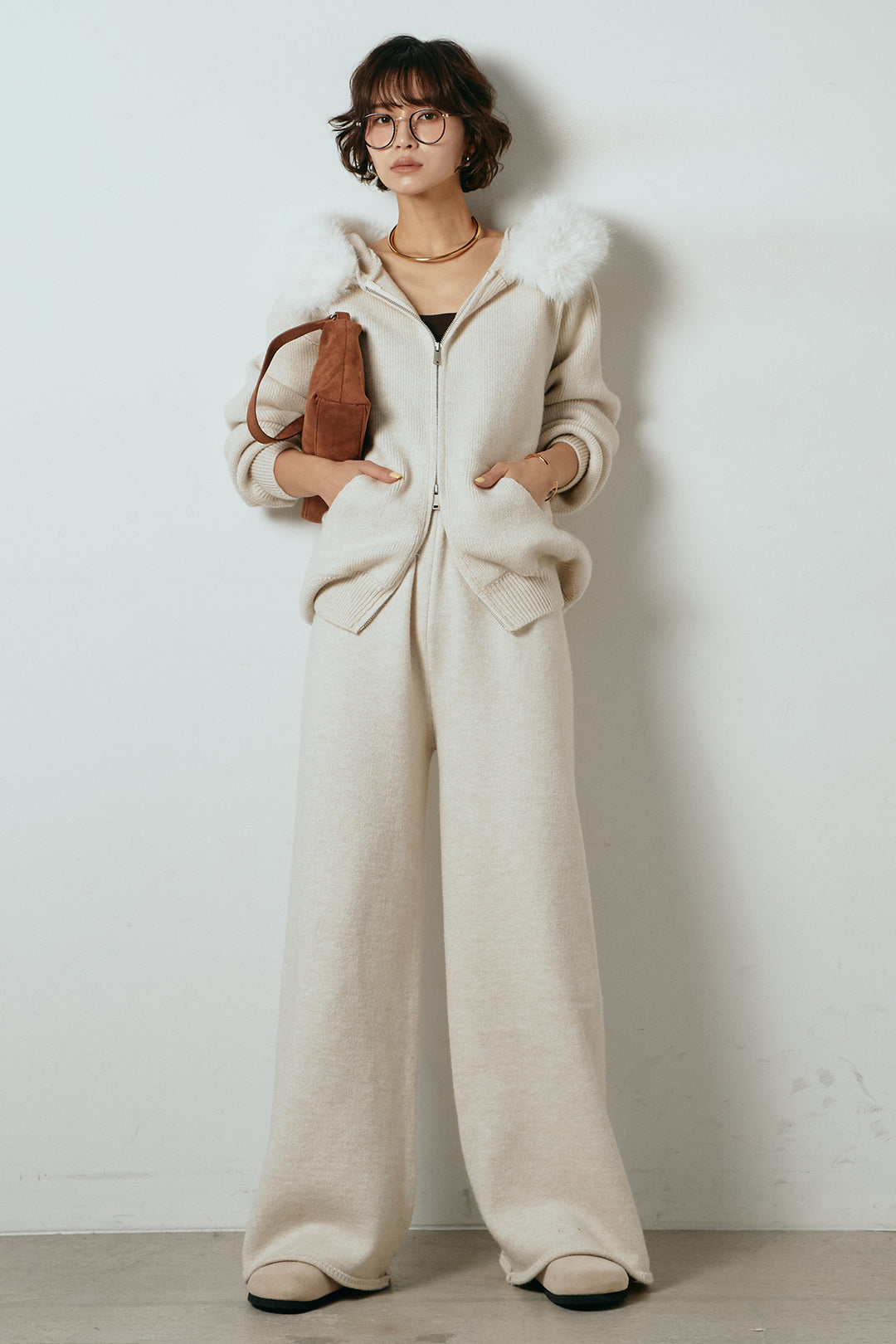 [SET]ファー付きフーディーニットSETUP