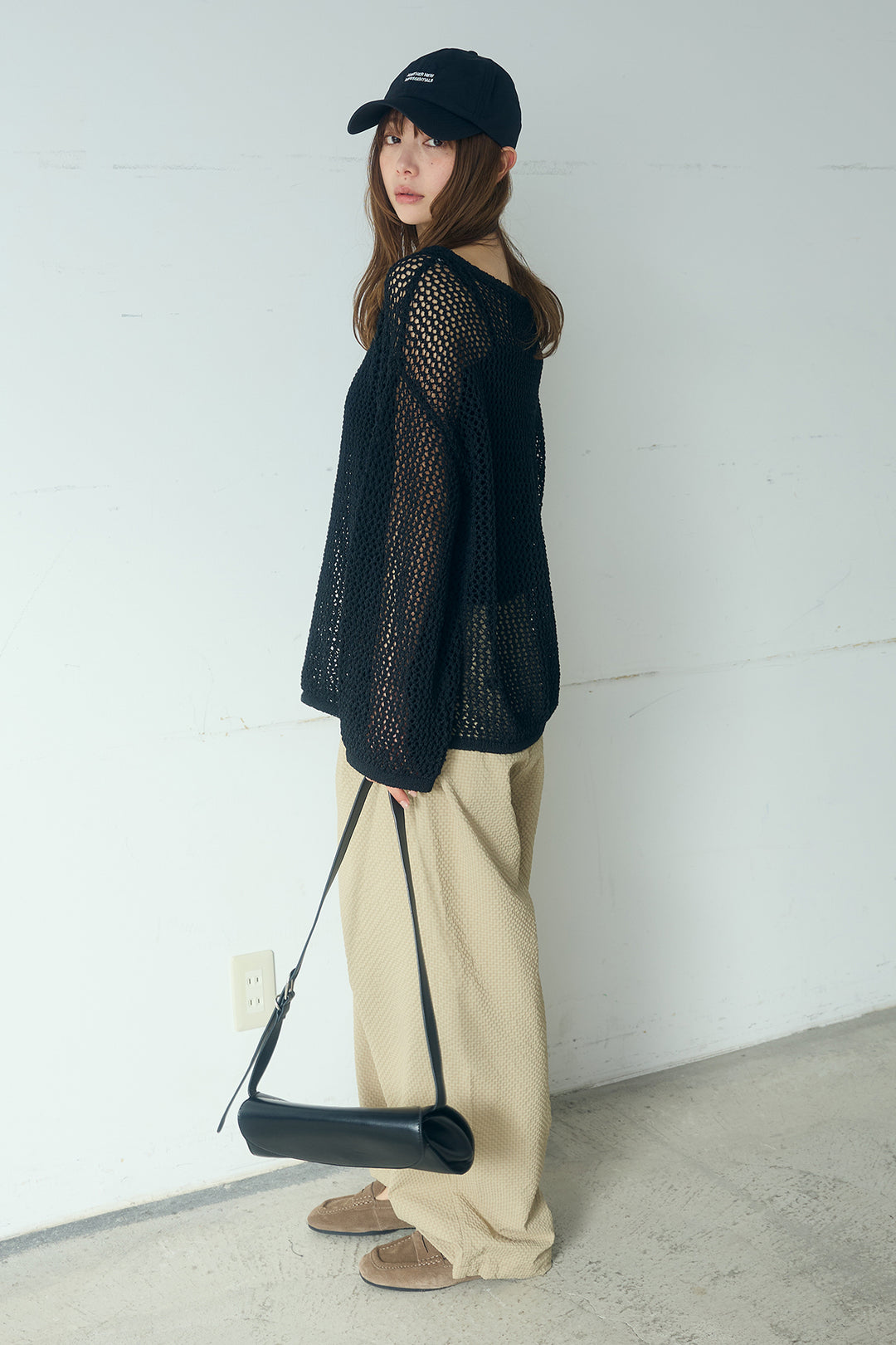 [SET]メッシュ編みビスチェセットVネックプルオーバー+シアサッカーイージーパンツ(2set)