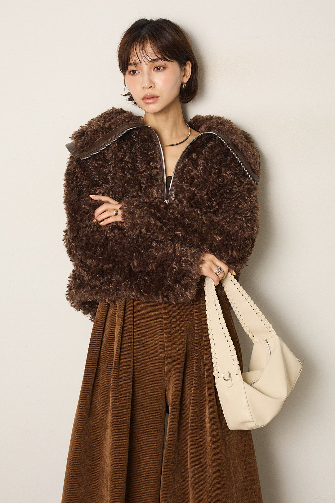 ビッグカラープードルボアアウター