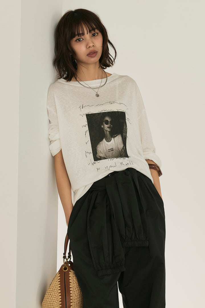 [SET]ヴィンテージグラフィックロンT+合繊ツイルスタンドウエスト巻きジョガーパンツ(2set)