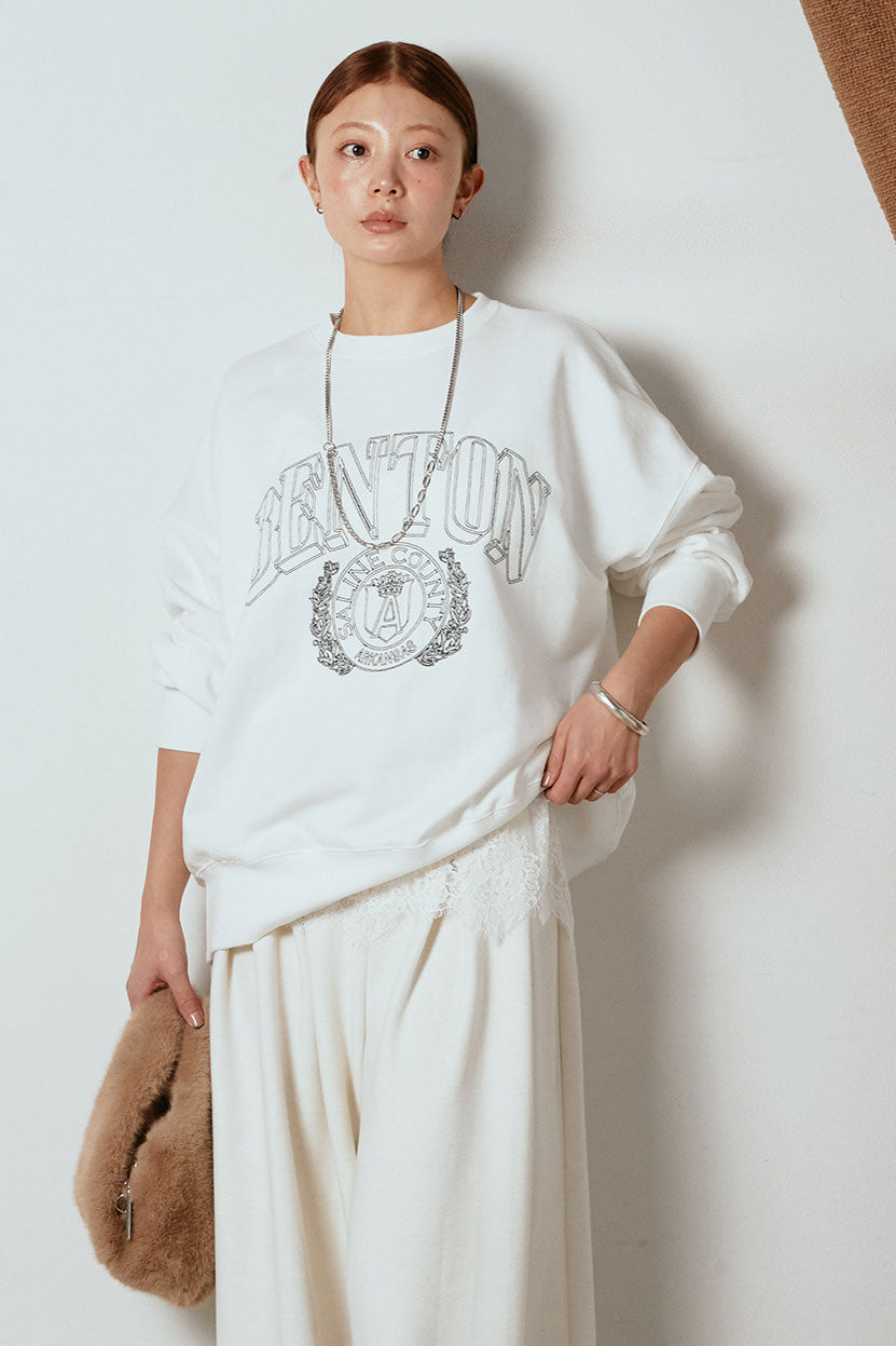 [SET]フロントロゴスウェットプルオーバー+カップ付きレースドッキングキャミソール(2set)