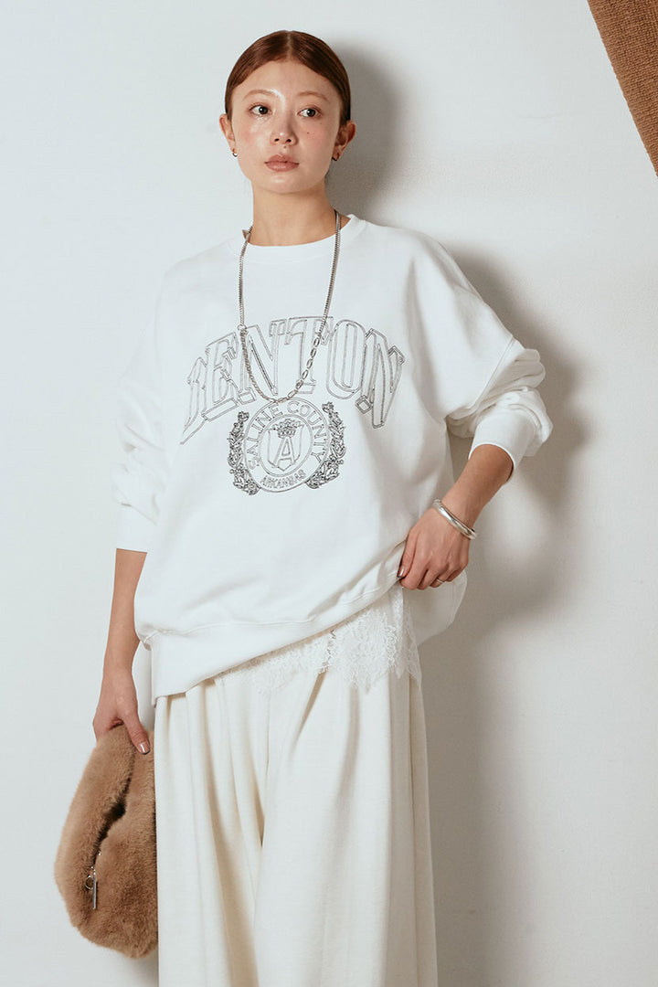 [SET]フロントロゴスウェットプルオーバー+カップ付きレースドッキングキャミソール(2set)