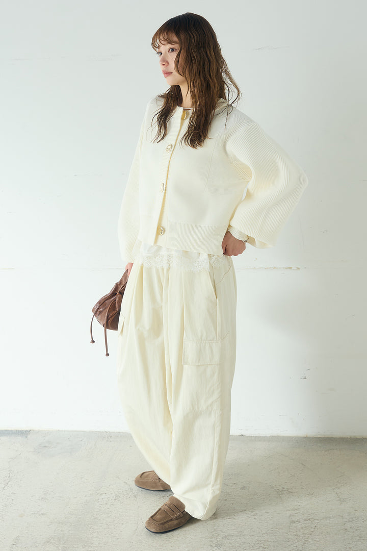 [SET]スポンディッシュBIGボタンクルーネックカーディガン+撥水ジョガーパンツ(2set)