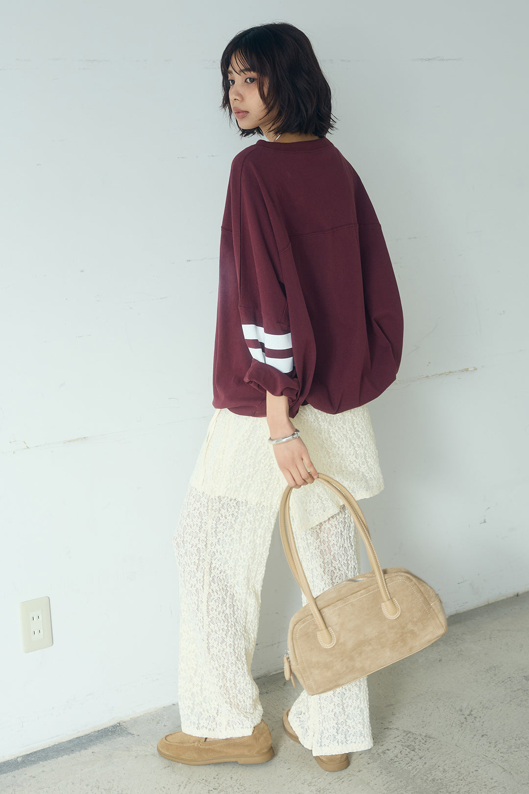 [SET]裾ドロストナンバービッグTシャツ+ストレッチレースパンツ＆ラップスカートセット(2set)