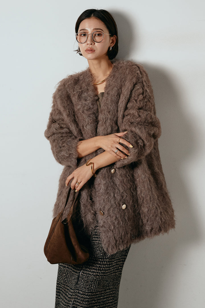 ウェーブシャギーニットジャケット