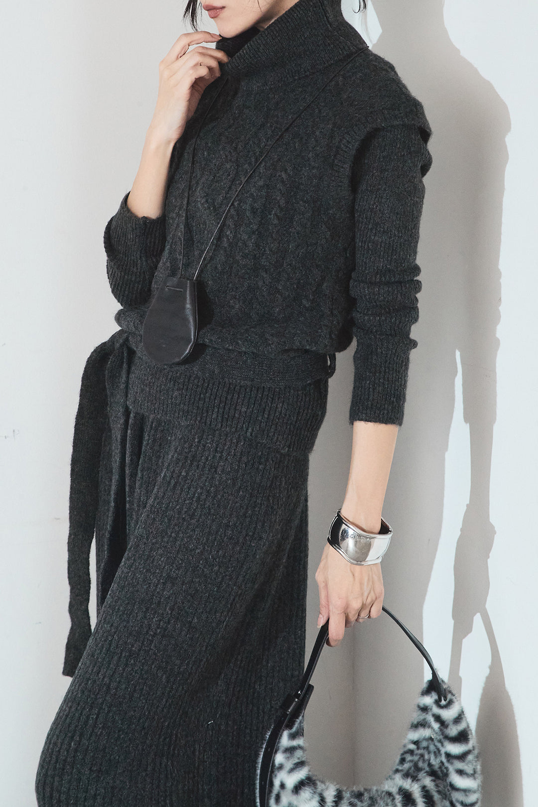 [SET]3ピースハイネックニットベストSETUP