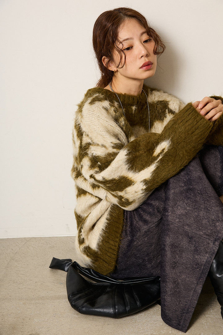 【着回しセット】[SET]モヘアタッチマーブルニット+モヘアタッチマーブルニット(2set)