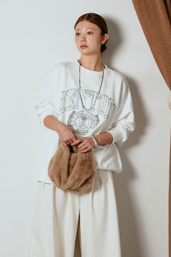 [SET]フロントロゴスウェットプルオーバー+カップ付きレースドッキングキャミソール(2set)