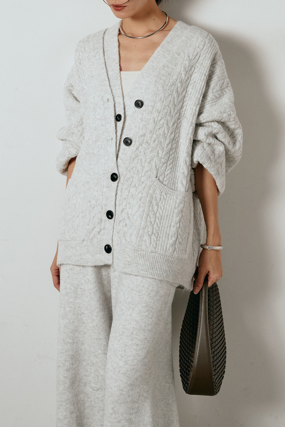 [SET]3ピースフロントボタンニットSETUP